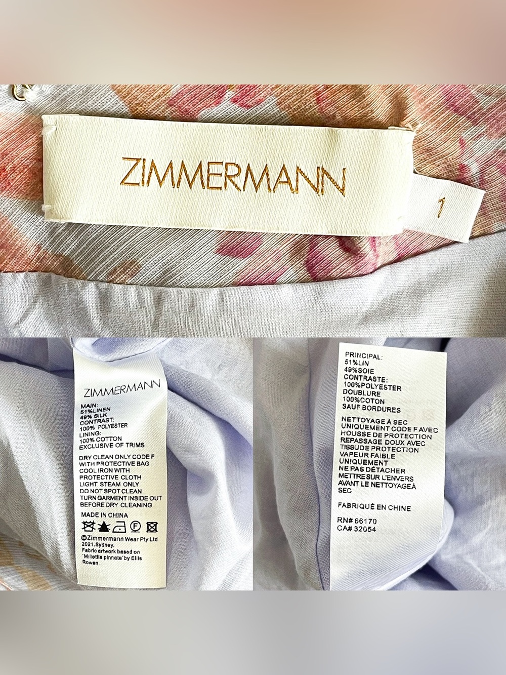 Zimmermann Wild Botanica Bralette Mini Dress Floral 1 EUC - Picture 7 of 16